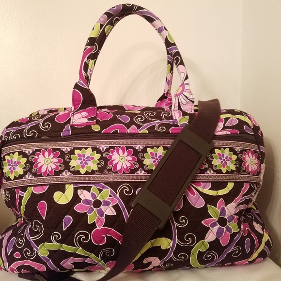 vera bradley purple punch rolling luggage